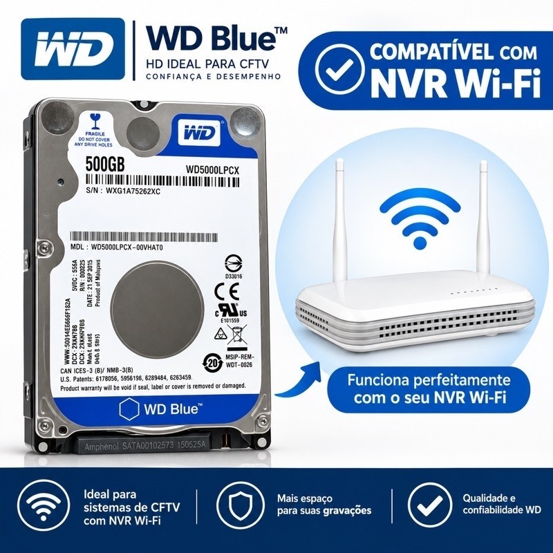 HD 2.5 Compatível Com Nvr Wi-Fi