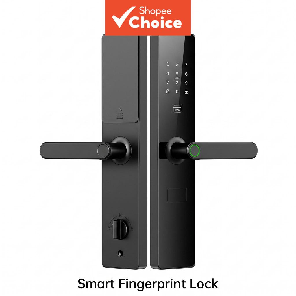 Fechadura de Impressão Digital Semi-Automática Inteligente para Porta de Segurança de Apartamento, Casa, Hotel e