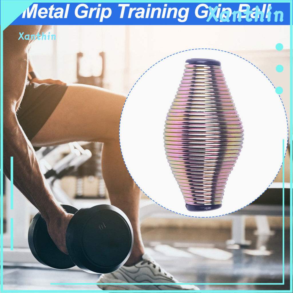 Steel Hand Exerciser Spring Grip Ball Metal Stress for Adults – Strength Training Anxiety Relief Muscle Relaxation Off