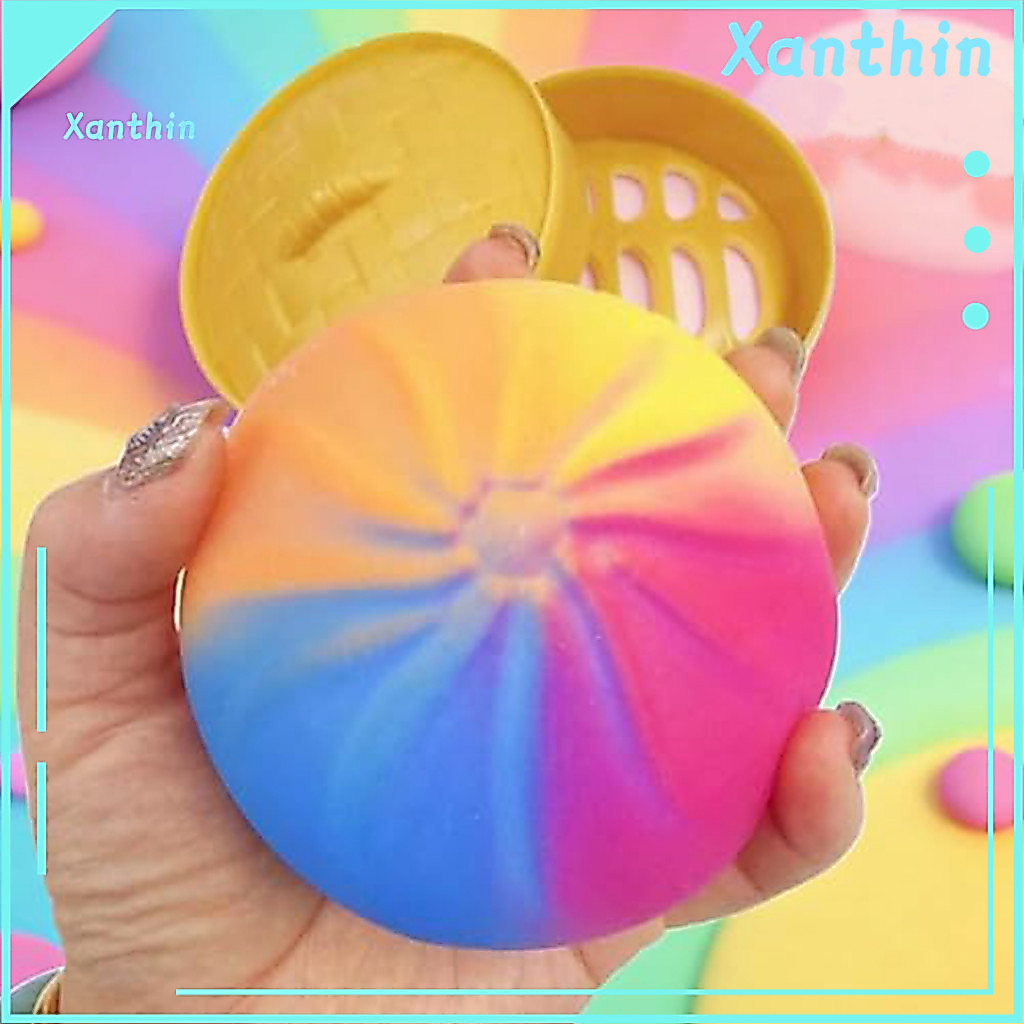 Soft Stress Ball Relief Bun Toy 2pcs Steamed Squishy Slow Squeeze Dumpling Fidget Decompression Dough for Kids Adults