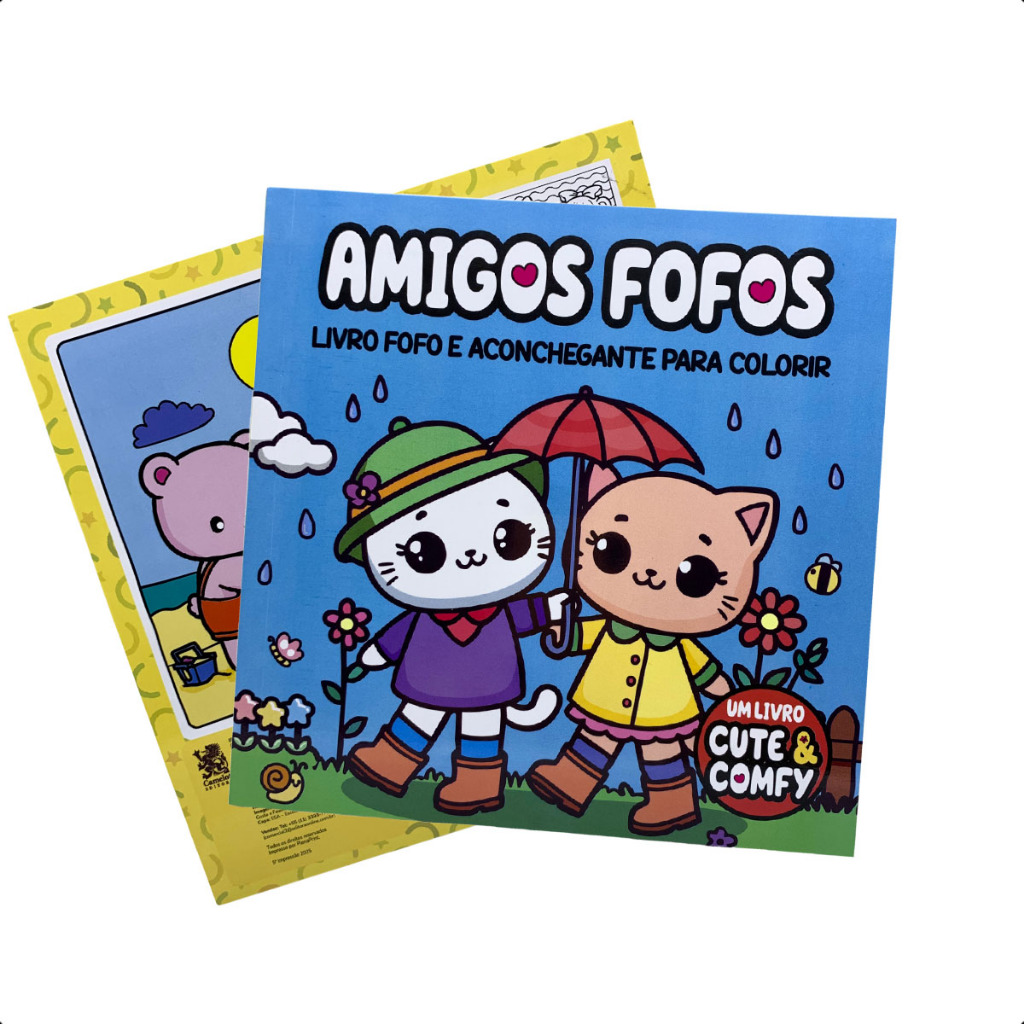 Livro Colorir Infantil com 32 Desenhos Capa Mole Cute & Comfy Amigos Fofos