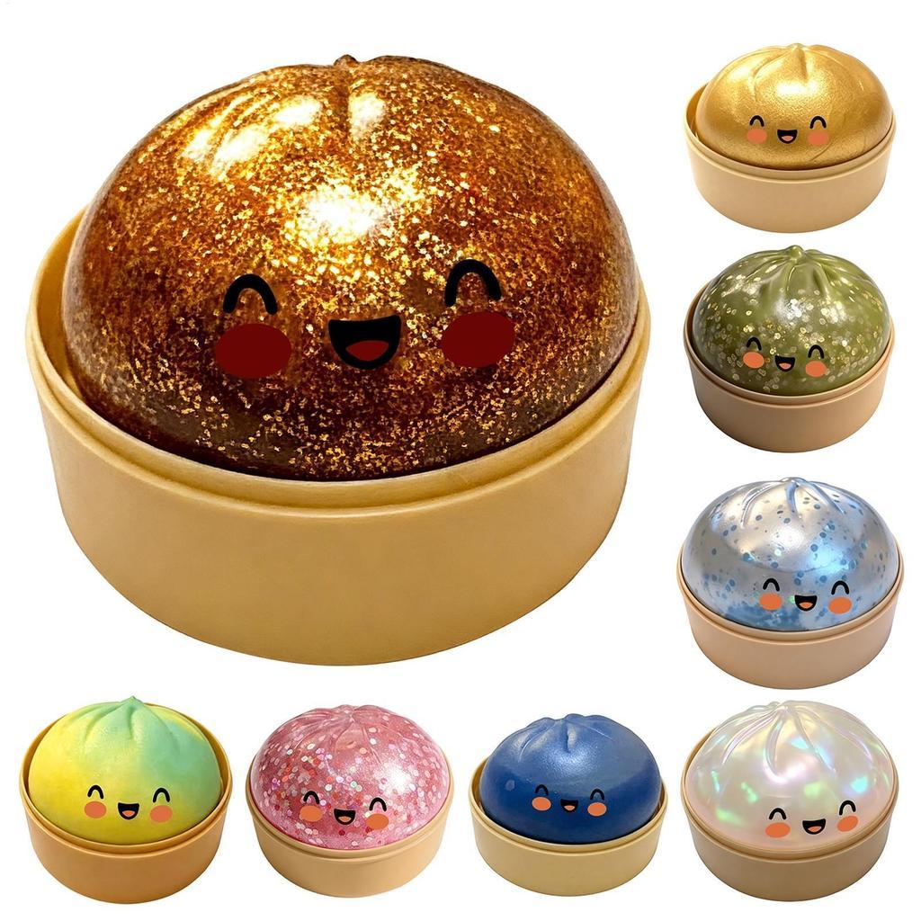 Item De Venda Quente Bola Mole Para Aliviar O Estresse , Bolinho De Glitter Rosa Raro , Brinquedo Macio E Fofo , Caixa C