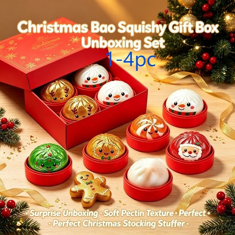 Venda Quente Brinquedo Mole Baozi Fofo De Natal , Inquietação Macia Para Alívio Do Estresse Lembrancinhas De Festa