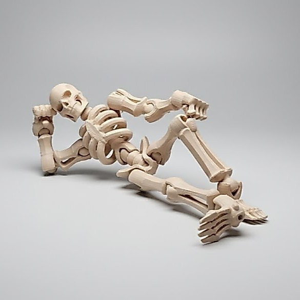 Esqueleto Articulado 3D Figura Decorativa Com Movimentos Premium