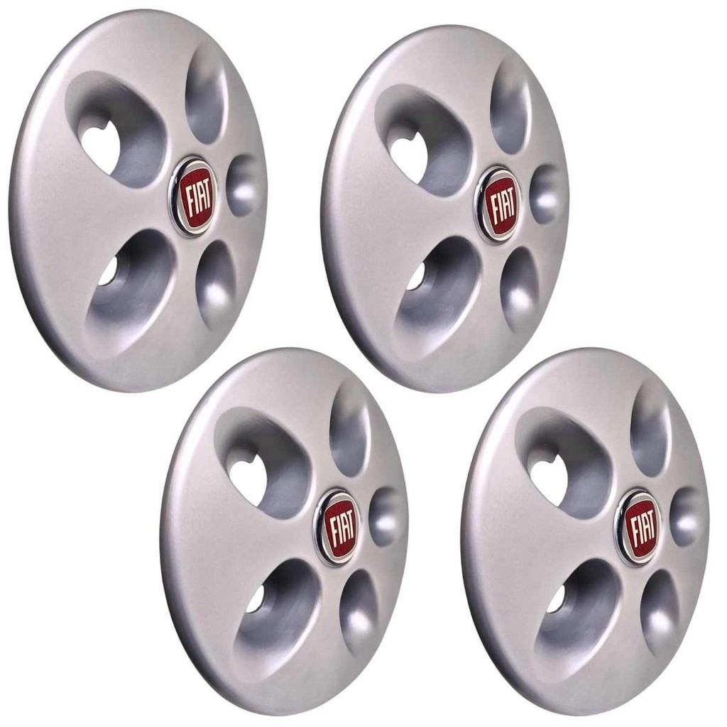Kit 4 Calotas Roda de ferro Ducato Aro 15 Cor Prata Roda 5 Furo medida da roda 5x130