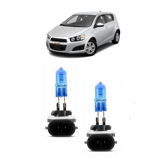 Par Lampada Super Branca Farol de Milha Sonic 2012 2013 2014 8500k H27