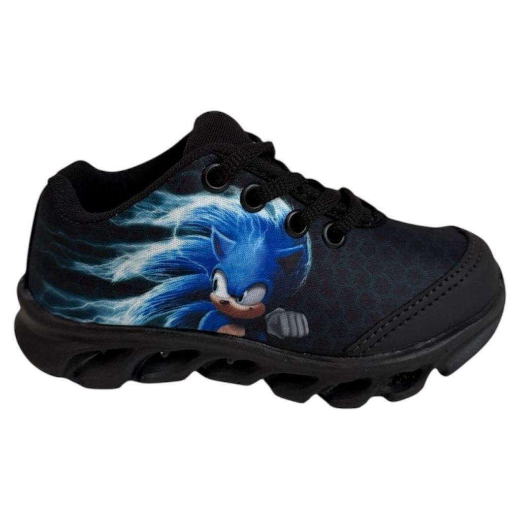 Tenis Infantil Sonic  Masculino Luzinha Led Luz Confortavel Macio