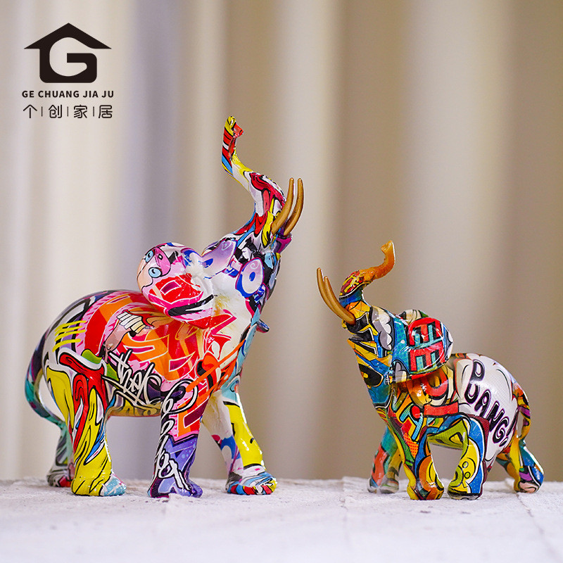Janela casa Desktop resina transferência de água novo estilo ornamentos elefante decoração moda criativa quarto ornament