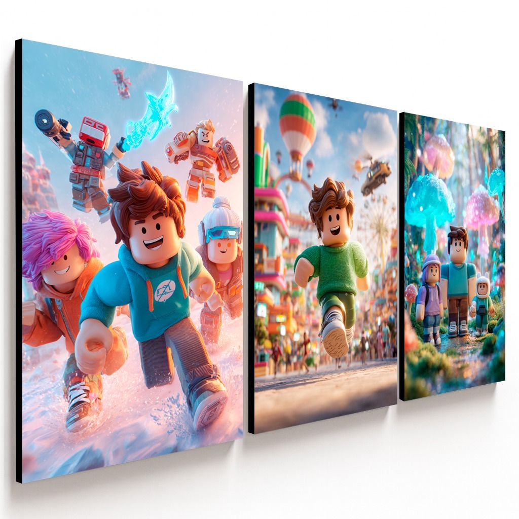 Quadros Decorativos Tema Roblox  Decoração Criativa para Quarto de Criança