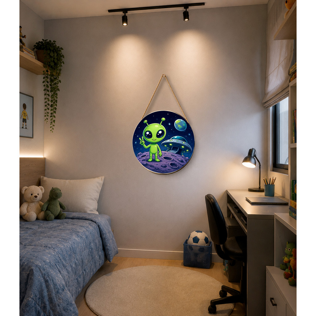 Placa ET Decoração Criativa para Quarto Infantil Gamer
