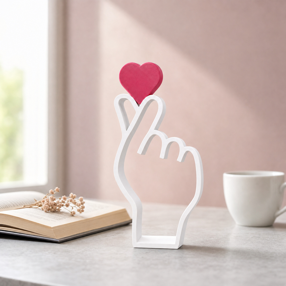 Escultura Coração Coreano Kpop | Presente Romântico Decoração Quarto Sala