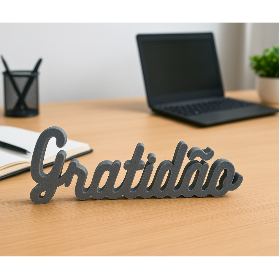 Enfeite Gratidão para Sala Mesa Decorativo Moderno para Mesa, Quarto ou Escritório Presente Criativo