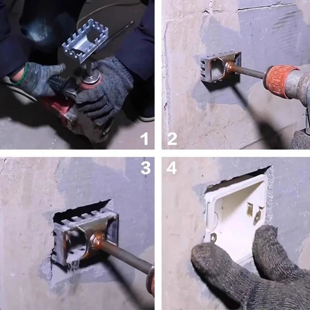Cortador de Furos Quadrado para Caixas de Interruptor Tomada