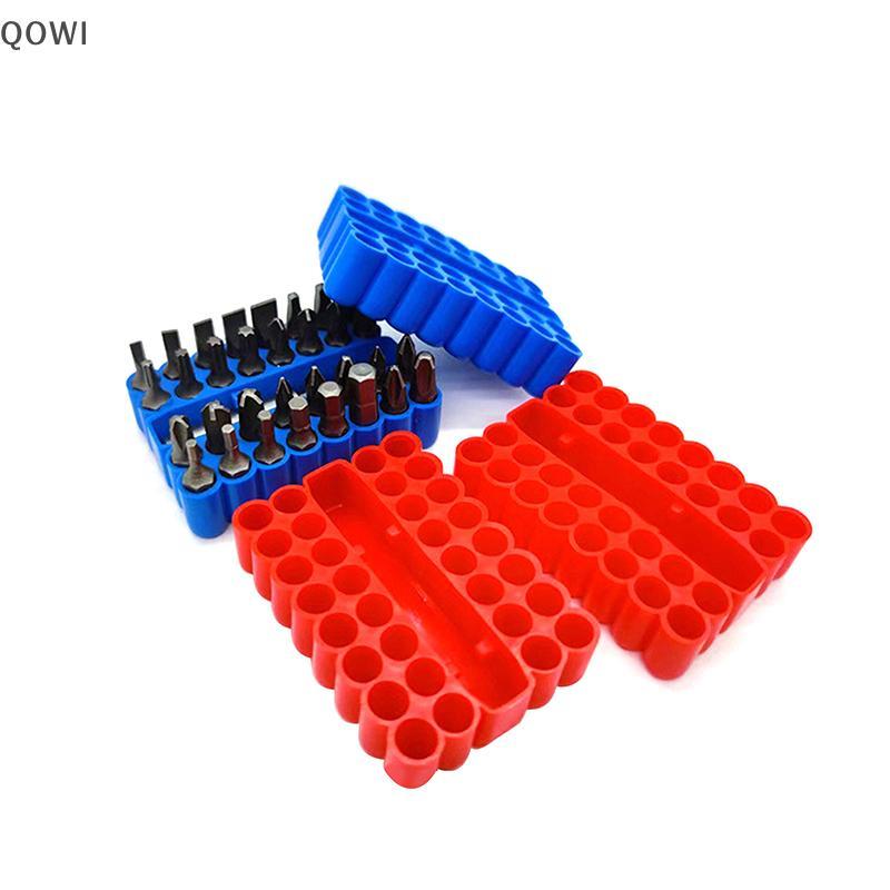 qo 2 Peças Suporte De Broca 32 Furos Organizador De Haste Hexagonal Chave De Fenda Para Armazenamento Caixa De 6.35 Mm b