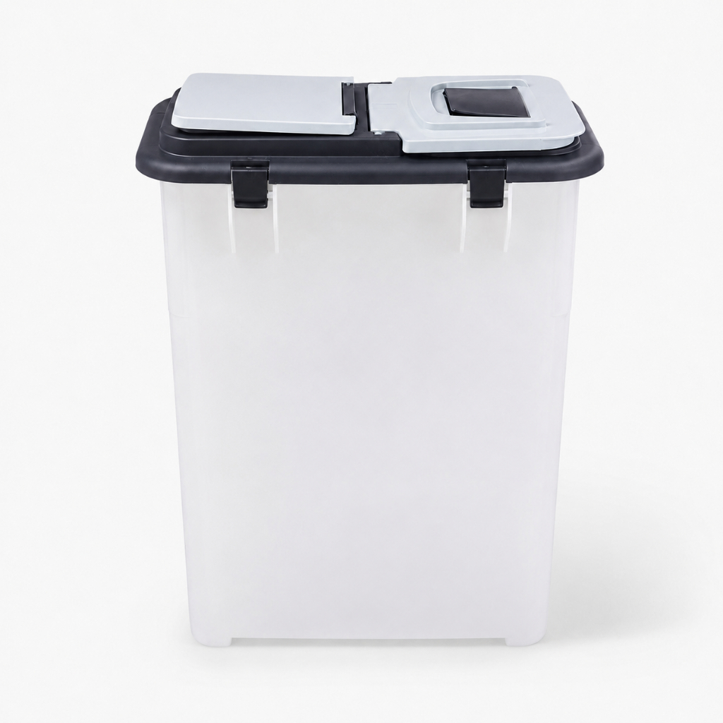 Porta Ração Grande Container Dispenser MecBox 35 Litros - Mec Pet - Leitoso