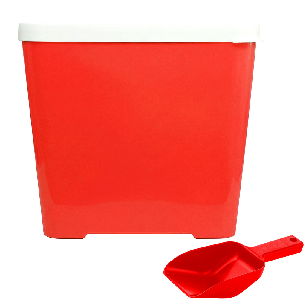 Kit Container Porta Ração Prime 15 Kg E Pá Dosadora Antiformiga Para Guardar Ração