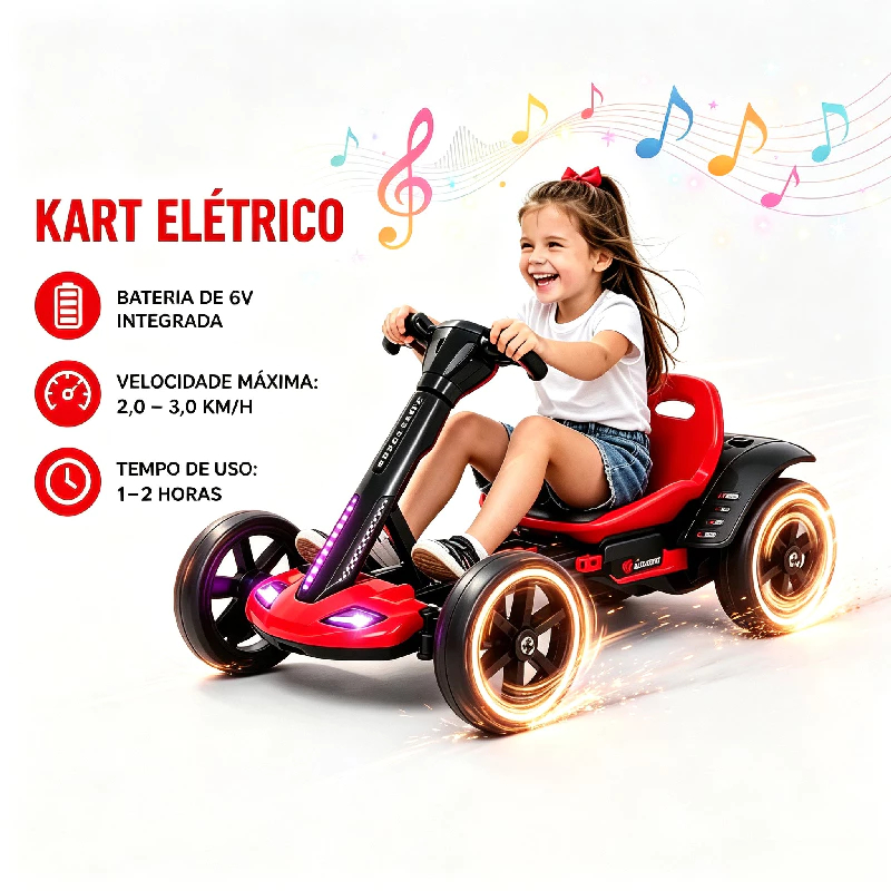 360° Electric Drift Tricycle for Kids, Kart Car, Supports up to 30 Kg, Lights and Music, 3 Speeds with Safe Shock Absorb