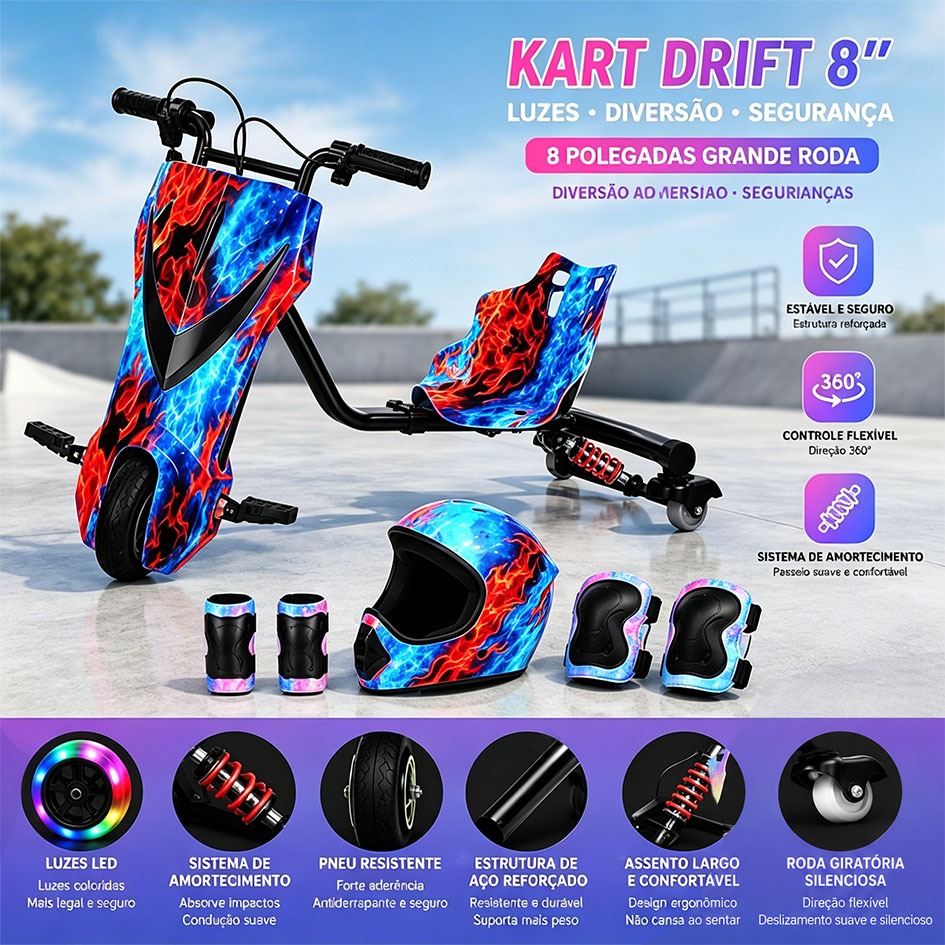 Drift Driftting Electric Tricycle for Children and Adults in Action 250w 350w Super Cheap + Protection Kit