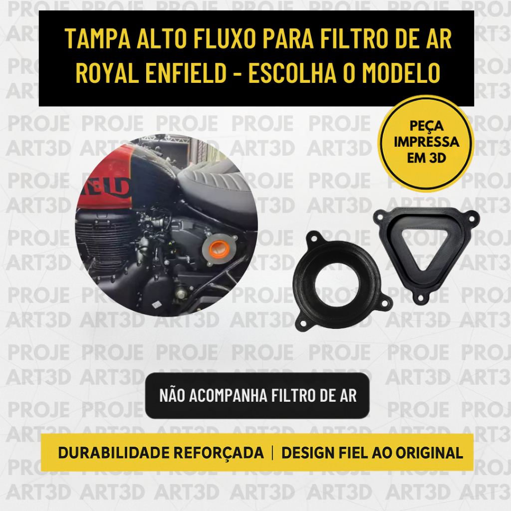 Tampa Alto Fluxo par Filtro de Ar Royal Enfield Hunter Meteor Classic Twins 350 650
