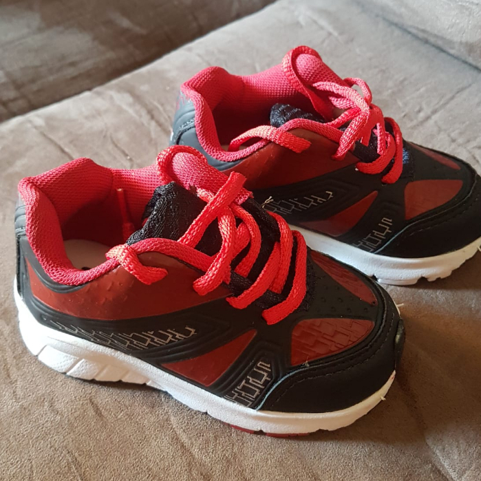 Tênis infantil vermelho Loock Baby Sneeks com cadarço - menino