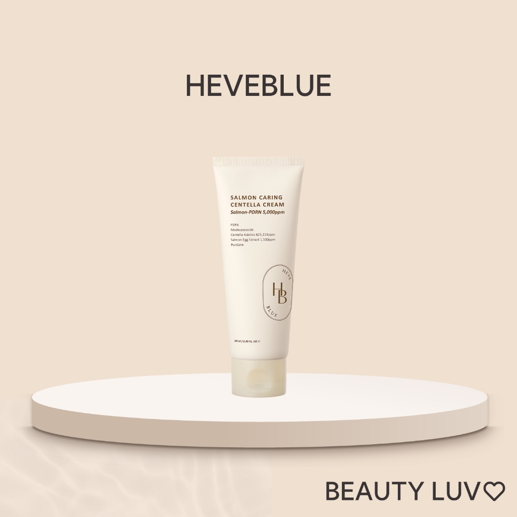 [HEVEBLUE] Salmon Caring Centella Cream 100ml / Salmon PDRN, Madecassoside, 3 Tipos de Ácido Hialurônico, Pele Sensível
