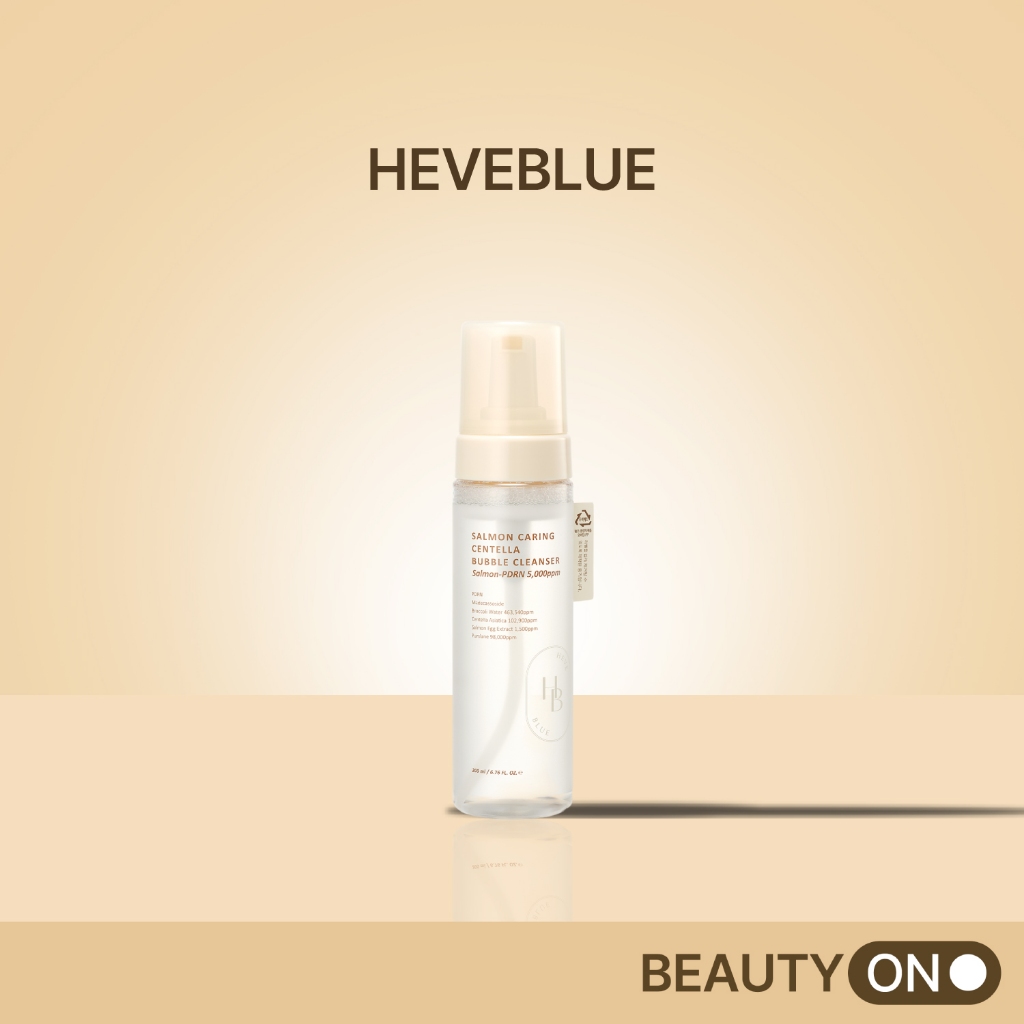 [HEVEBLUE] Salmon Caring Centella Bubble Cleanser 200ml | PDRN, Água de Brócolis, Purslane, pH 5.5