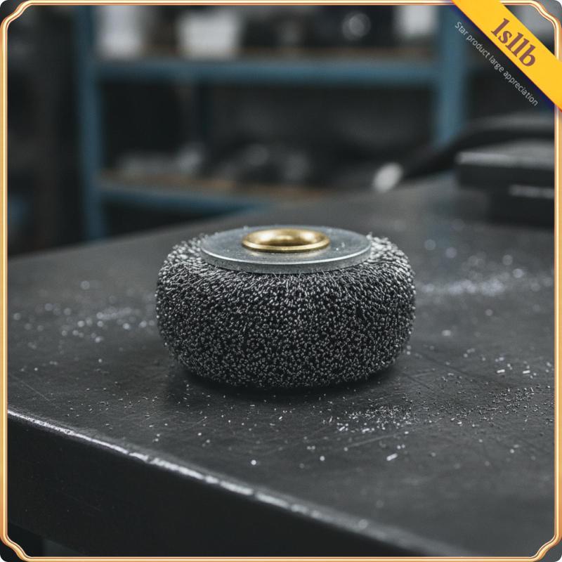 [Lsllb] Roda De Fio De Aço Carbono Arame De Cerdas Densas Com Placas De Montagem De Metal Abrasiva De Longa Duração Para