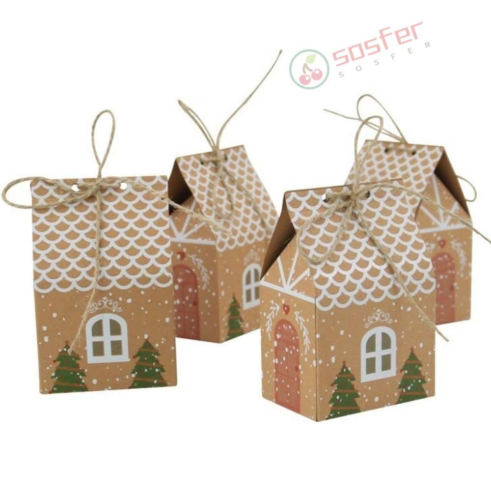 Caixa De Embalagem De Doces De 25/50/100 Pces , Saco De Armazenamento De Biscoito De Fechamento De Fio De Papel Kraft Pr