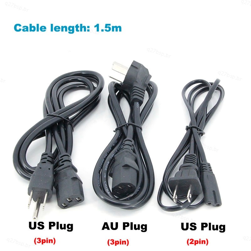 2 Pinos 3 AU US Plug Cabo De Alimentação IEC C13 Ca Extensão BR27B