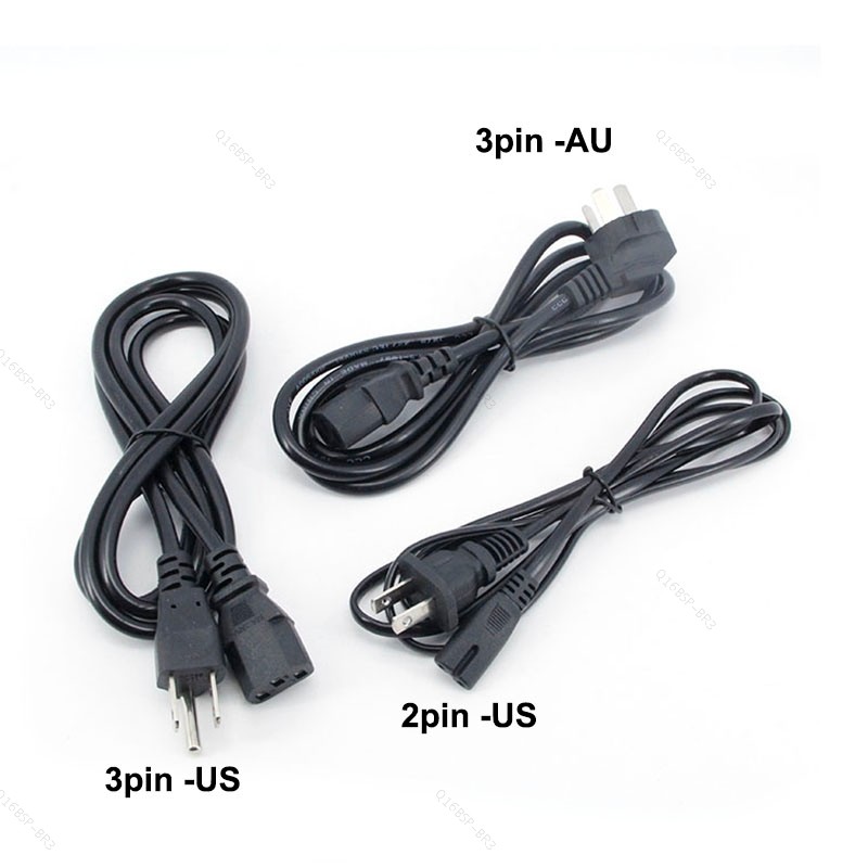2pin 3pin AU Eua Plug Cabo De Alimentação IEC C13 AC Extensão Para PC Computador Monitor TV Alto-Falante BR16B3