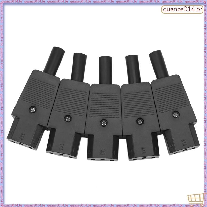 [D K Z C] 5PCS IEC 320 C13 Adaptador De Plugue Fêmea De 3 Pinos Conector De Cabo De Alimentação