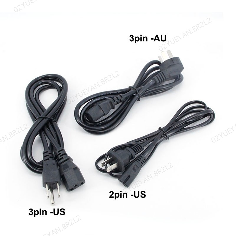 2pin 3pin AU Eua Plug Cabo De Alimentação IEC C13 AC Extensão Para PC Computador Monitor TV Alto-Falante BR2L2