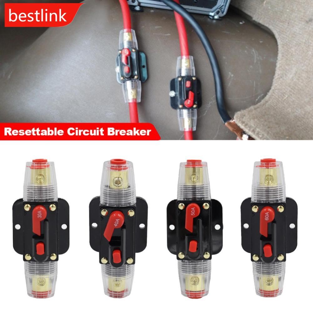 BESTLINK Automóvel Caminhão Fusível Reajustável Proteção Curta Titular Disjuntor 20A 30A 40A 50A 60A 80A 100A 125A 150A