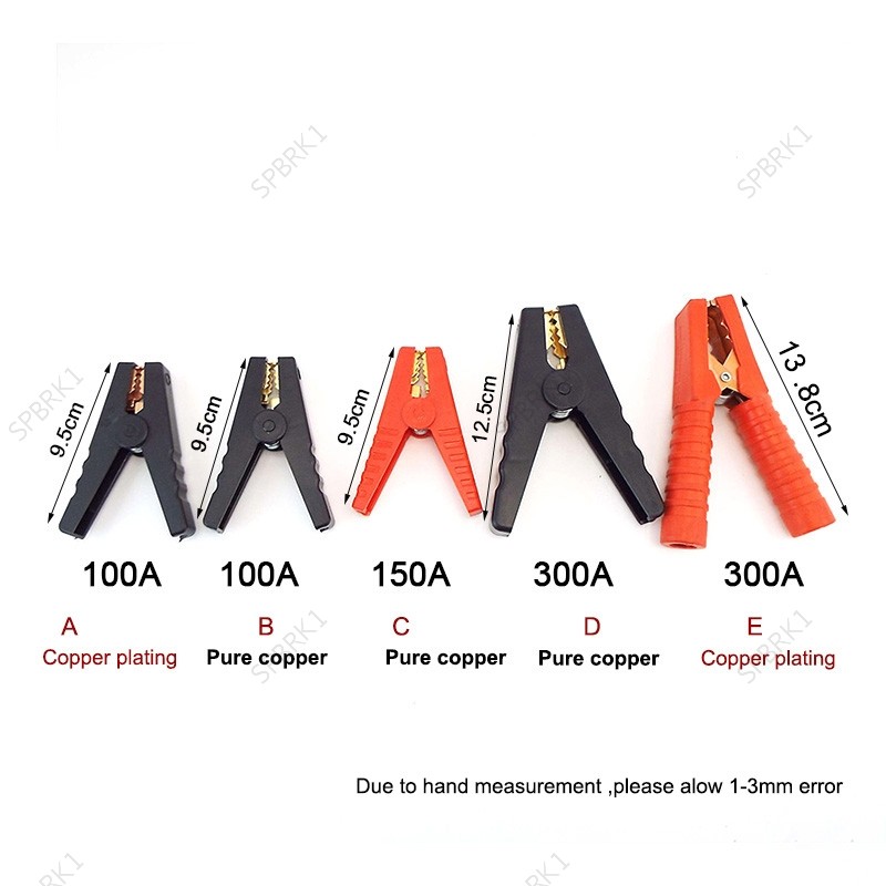 Vermelho + Preto 100A 150A 300A Crocodilo Bateria De Carro Jacaré Clipes Conector Elétrico Braçadeira De Teste Jumper Ca