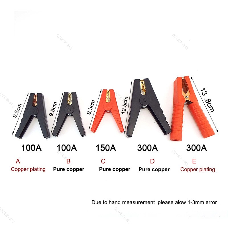 Vermelho + Preto 100A 150A 300A Crocodilo Bateria De Carro Jacaré Clipes Conector Elétrico Braçadeira De Teste Jumper Ca