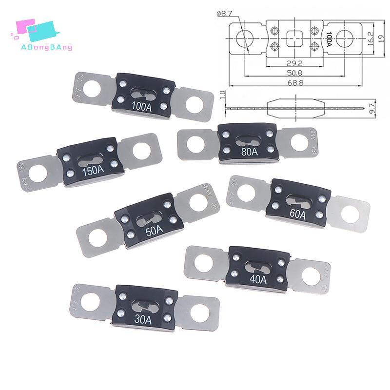 Abongbanghn 1/3 Pçs ANM Mega Fusível Aparafusado 30A 40A 50A 60A 80A 100A 150A 200A 250A 300A de Para Carro Barco Acessó