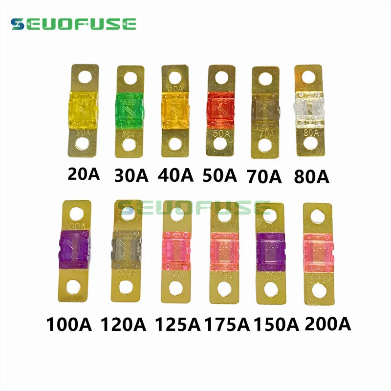 5 Pçs ANS Fusível 20A 30A 40A 50A 60A 70A 80A 100A 125A 150A 175A ANL Banhado A Ouro Parafuso Prisioneiro Fusíveis Do Ca