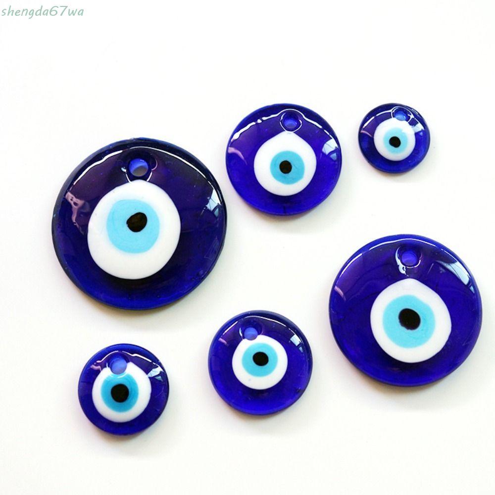 SHENGDA Evil Eye Charms Beads , 25/30/40/60MM Lucky Blue Pingente , Unissex Punk Hip Pop
