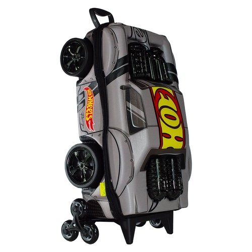 Mala Infantil Rodinhas Leve Resistente Design 3D Viagem Escolar Cinza