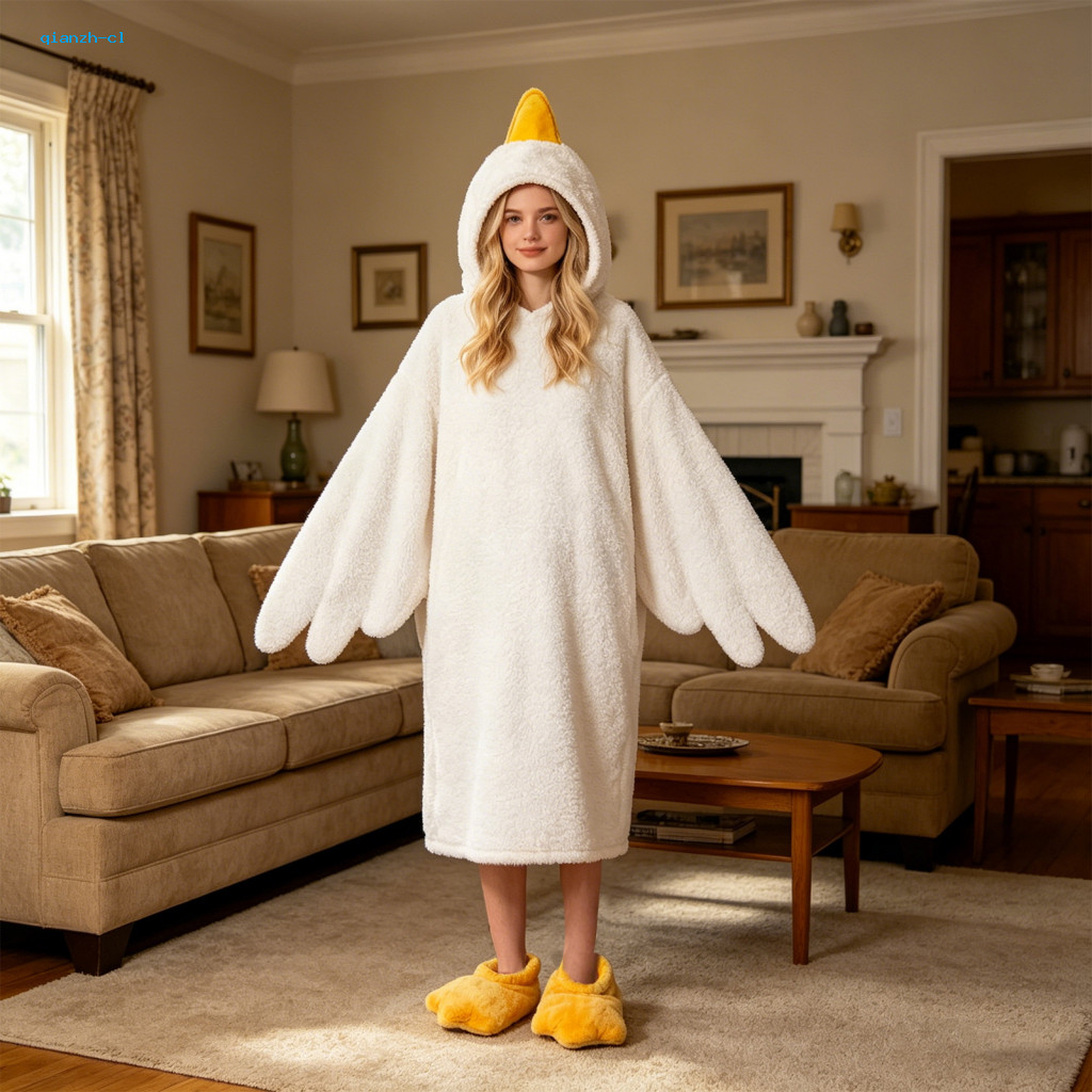 Cartoon Pajamas Yellow Beak Onesie Unisex Goose Blanket Hoodie Set – Oversized Soft Warm Winter Bodysuit with Design C
