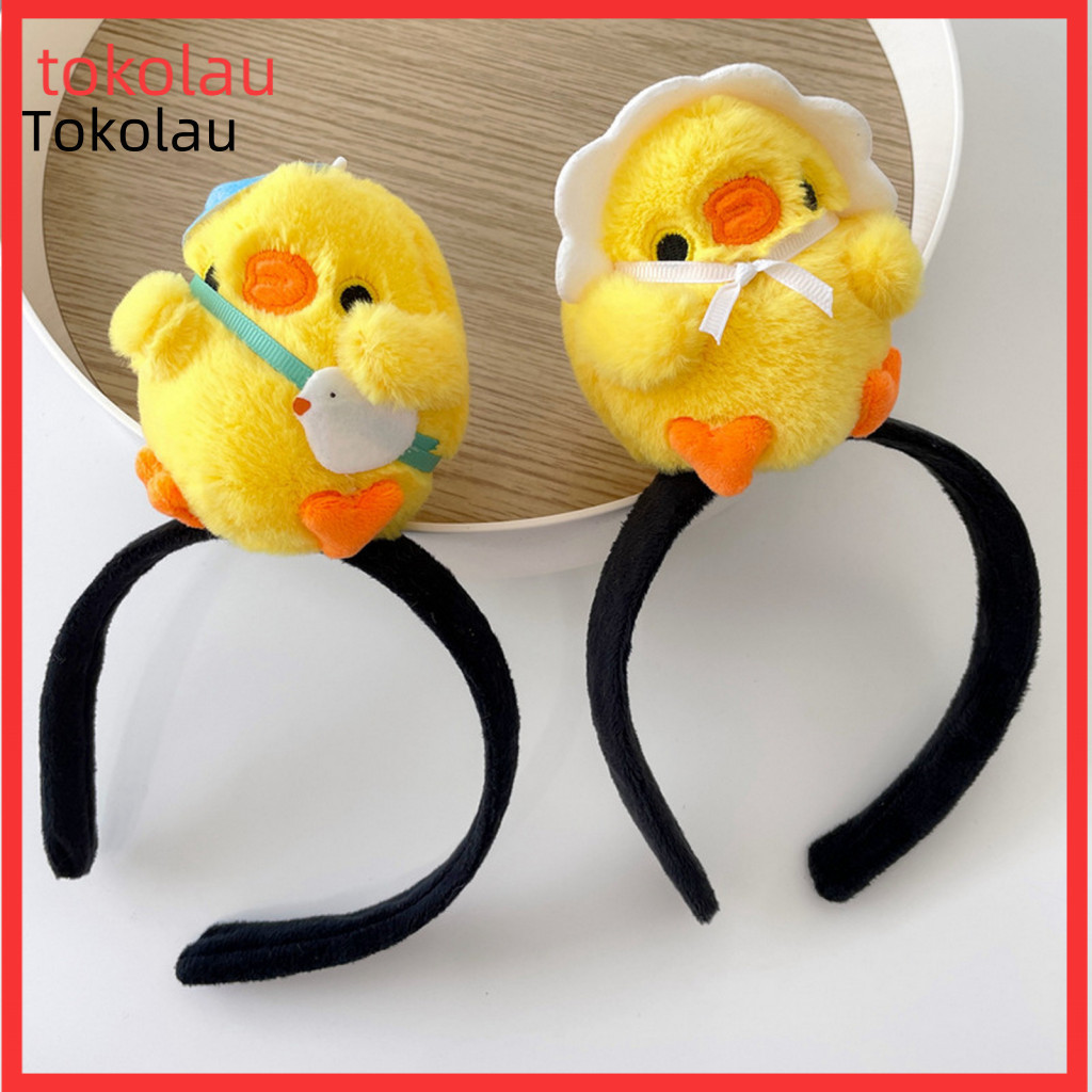 Yellow Duck Headband Cute Plush for Girls – Elastic Cartoon Hair Hoop Fun Accessory Perfect for Kids and Teens for Eve