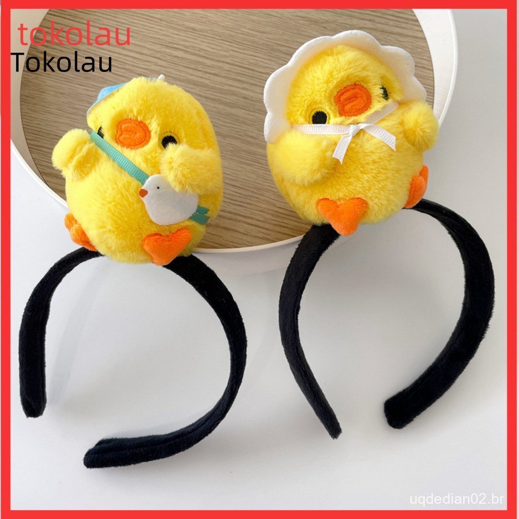 Yellow Duck Headband Cute Plush for Girls – Elastic Cartoon Hair Hoop Fun Accessory Perfect for Kids and Teens for Eve