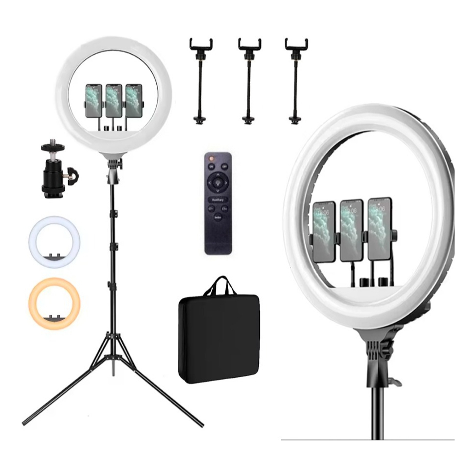 Iluminador Ring Light Led Rl18 Polegadas + Sup Cel + Tripe