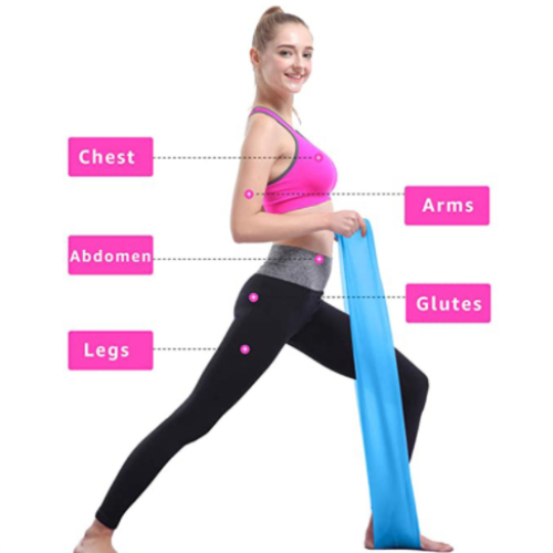 3 Faixa Elástica De Resistência Com 1,5m Para Loga Pilates Fitness