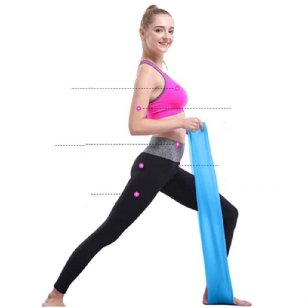 Faixa Elástica De Resistência Com 1,5m Para Loga Pilates Fitness