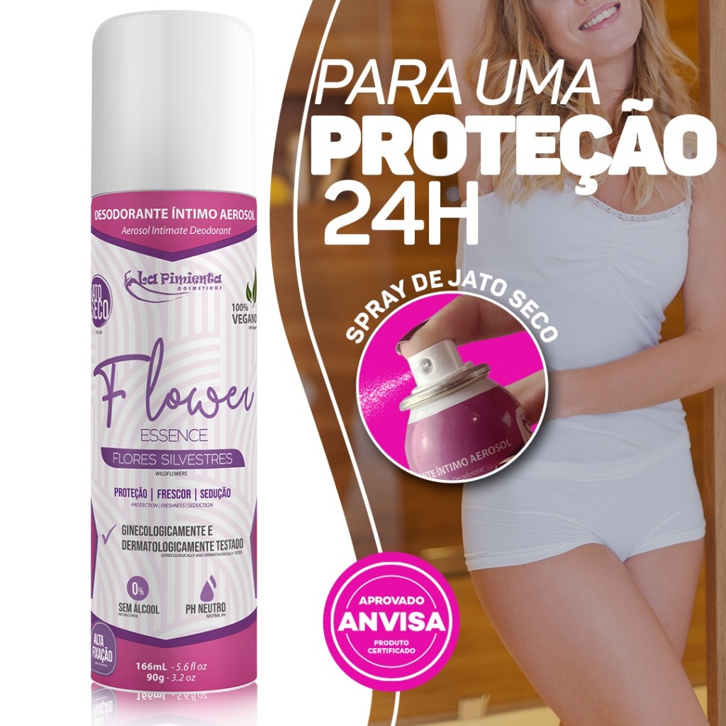 DESODORANTE ÍNTIMO ESSENCE FRAGRÂNCIA SUAVE, TOQUE SECO E CONFORTO O DIA TODO