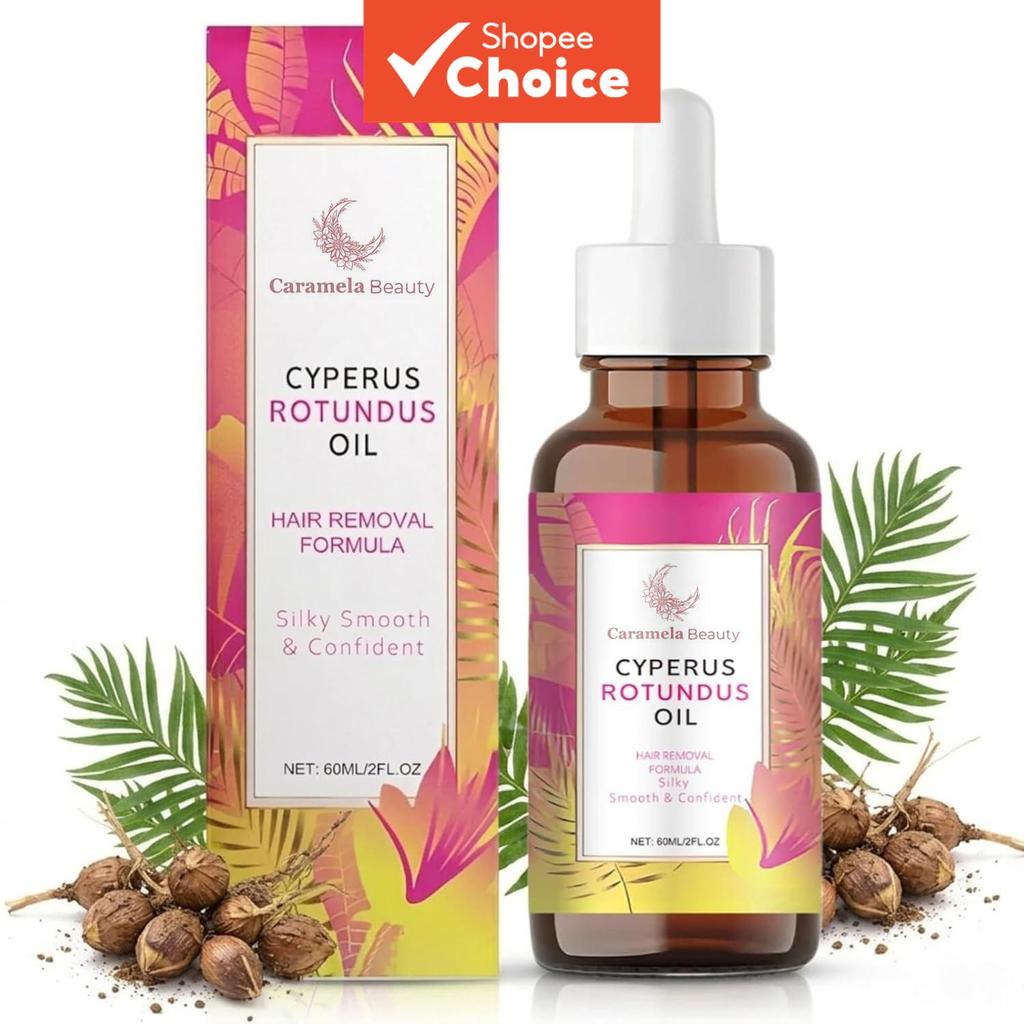 Óleo Redutor de Pelos e Inibidor de Crescimento Cyperus Rotundus 60ml | Cuidado Suave para Todos os Tons de Pele, Uso