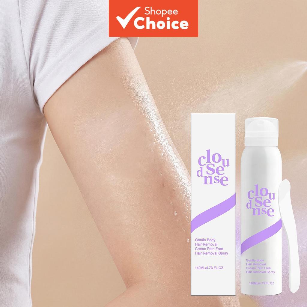 Spray Removedor de Pelos Suave para o Corpo – Sem Dor, Refrescante, Não Pegajoso, Fácil de Usar em Todo o Corpo,