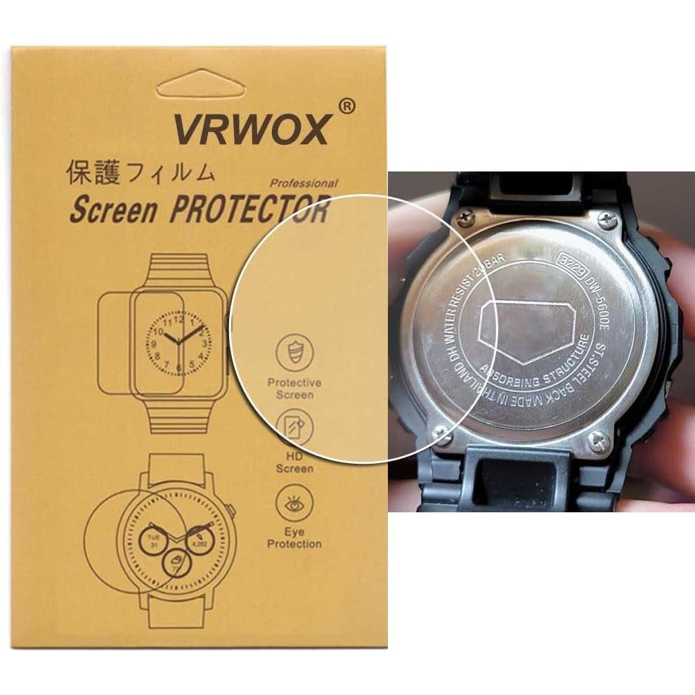 3-Pcs 【Back Cover Protector】 For DW-5600 Watch TPU Back Cover Protector, Full Coverage Screen Protector Watch HD Clear A
