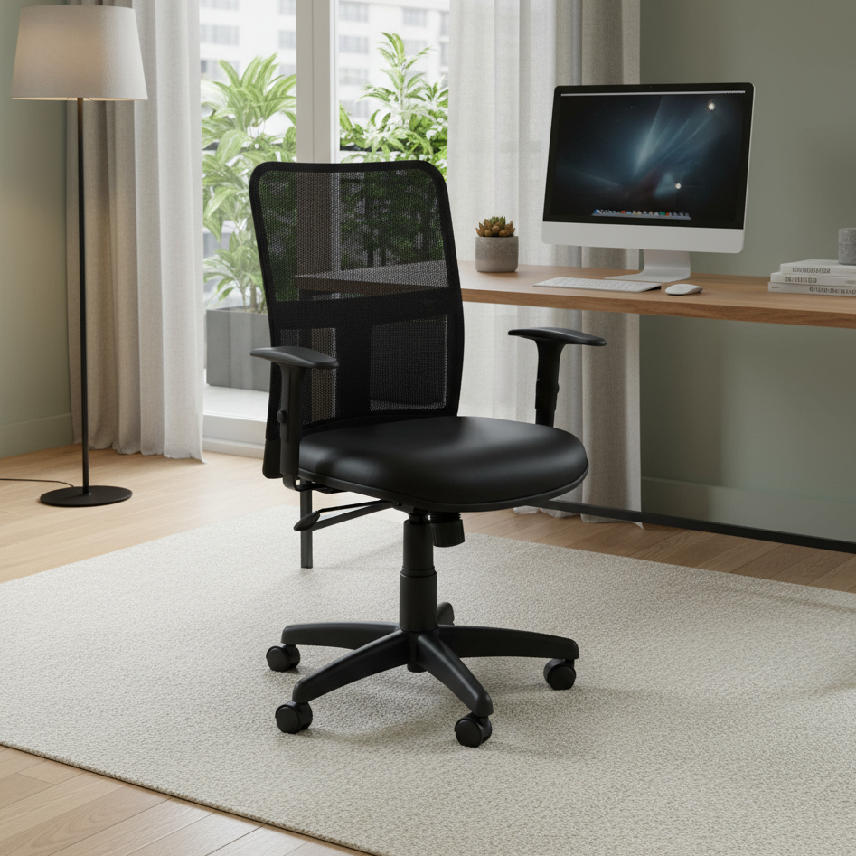 Cadeira de Escritório Ergonômica Tela New Base NR17 Back System Executiva Diretor Home Office Giratória Rodízios